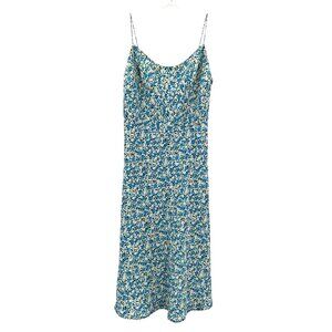 Y2K Express Spaghetti Strap Midi Dress Size 5/6 Blue Dot